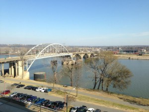 Riverside view from our hotel