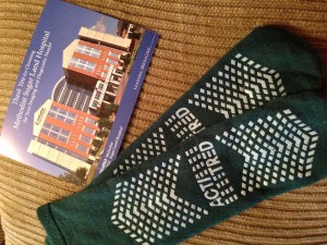 My $400 socks and my thank you card from Methodist, signed by all the people who interacted with me!